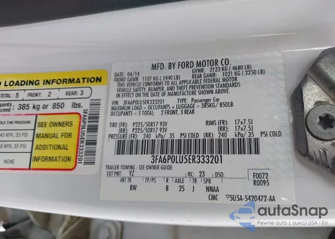 2014 Ford Fusion Hybrid Se from USA, damaged, VIN 3FA6P0LU5ER333201